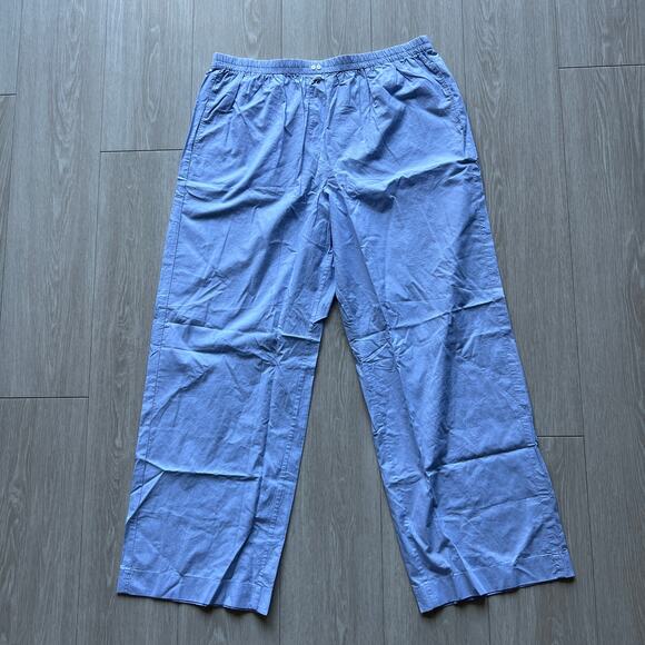 J Crew Classic Pajama Pant In End On End Cotton Large Light Blue Cool Lilac - Picture 2 of 10